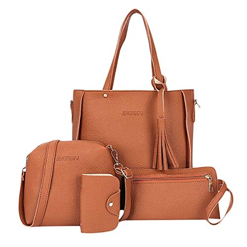 Modische Damen-Handtaschen, Geldbörsen, Schultertaschen, lässige Crossbody-Taschen für Damen und Mädchen, 4-teiliges Set von Generisch