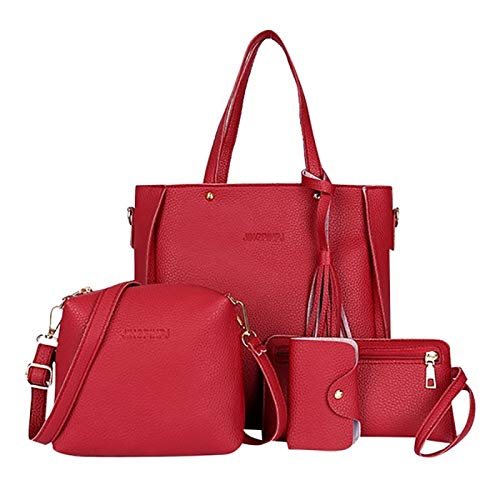 Modische Damen-Handtaschen, Geldbörsen, Schultertaschen, lässige Crossbody-Taschen für Damen und Mädchen, 4-teiliges Set von Generisch