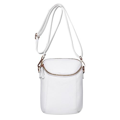 Modische Damen-Kuriertasche, leicht, großes Fassungsvermögen, Kosmetiktasche, transparente Hände für Frauen, Bühne, klein, weiß, Einheitsgröße von Generisch