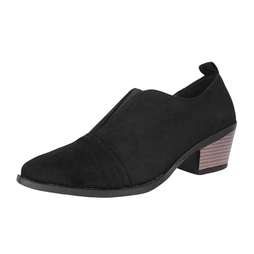 Modische Damen Stiefeletten mit spitzer Zehenpartie Klobiger Absatz Lässige und Bequeme Elegant Lederstiefeletten für den Täglichen Gebrauch Modische Damen Stiefeletten mit spitzer Zehenpartie Klobiger Absatz Lässige und Bequeme Elegant Lederstiefeletten für den Täglichen Gebrauch von Generisch