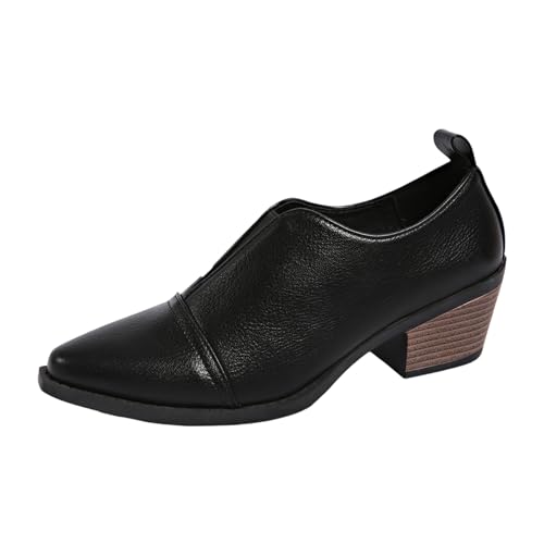 Modische Damen Stiefeletten mit spitzer Zehenpartie Klobiger Absatz Lässige und Bequeme Elegant Lederstiefeletten für den Täglichen Gebrauch Modische Damen Stiefeletten mit spitzer Zehenpartie Klobiger Absatz Lässige und Bequeme Elegant Lederstiefeletten für den Täglichen Gebrauch von Generisch