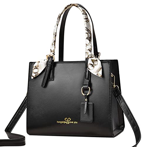 Modische Damen-Tragetasche, Handtasche, Umhängetasche, Ledertasche, Tragetasche für Lehrer, Schwarz , Einheitsgröße Modische Damen-Tragetasche, Handtasche, Umhängetasche, Ledertasche, Tragetasche für Lehrer, Schwarz , Einheitsgröße von Generisch