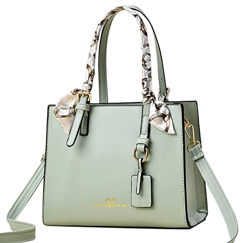 Modische Damen-Tragetasche, Handtasche, Umhängetasche, Ledertasche, Tragetasche für Lehrer, grün, Einheitsgröße Modische Damen-Tragetasche, Handtasche, Umhängetasche, Ledertasche, Tragetasche für Lehrer, grün, Einheitsgröße von Generisch