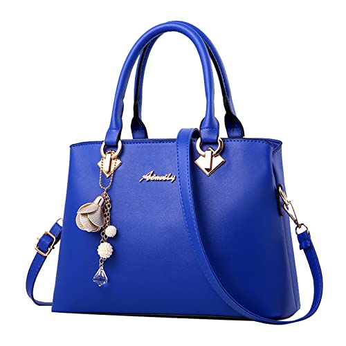 Modische Damen-Tragetasche, Handtasche, Umhängetasche, Schultertasche, Ledertasche, für Damen, Leder-Tragetaschen, blau, Einheitsgröße Modische Damen-Tragetasche, Handtasche, Umhängetasche, Schultertasche, Ledertasche, für Damen, Leder-Tragetaschen, blau, Einheitsgröße von Generisch