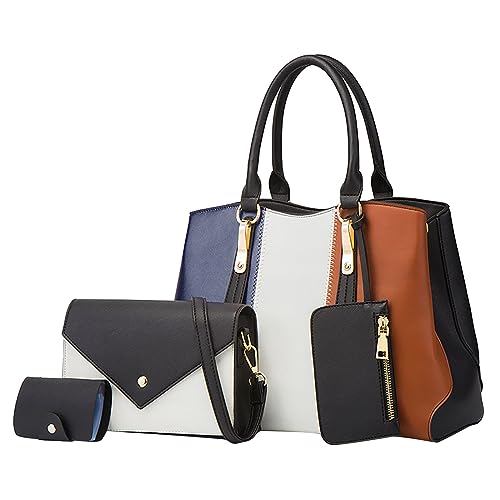 Modische Damen-Umhängetasche, Leder, vier Schultern, Clutch, Retro-Tasche, Savvy, Schwarz , Einheitsgröße von Generisch