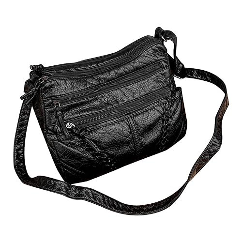 Modische Damen-Umhängetasche aus einfarbigem mit großer Kapazität und Messenger- Kleid Mit Taschen 42 (Black, One Size) von Generisch
