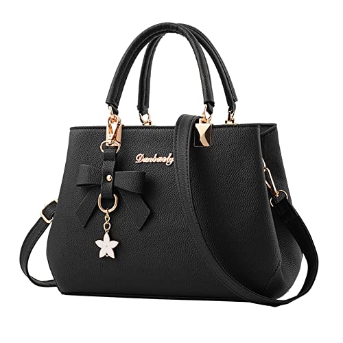 Modische Damenhandtasche, Umhängetasche, Umhängetasche, Ledertasche, für Damen, Geldbörse, Schal, für Handtaschen, Schwarz , Einheitsgröße von Generisch