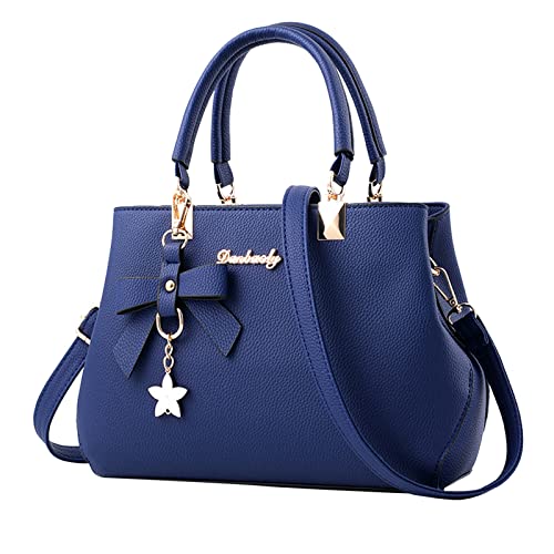 Modische Damenhandtasche, Umhängetasche, Umhängetasche, Ledertasche, für Damen, Geldbörse, Schal, für Handtaschen, blau, Einheitsgröße von Generisch