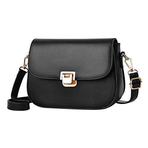 Modische Damentasche Spannschloss Messenger Bag geformte kleine Umhängetasche über die Schultertaschen für Männer, Schwarz , Einheitsgröße von Generisch