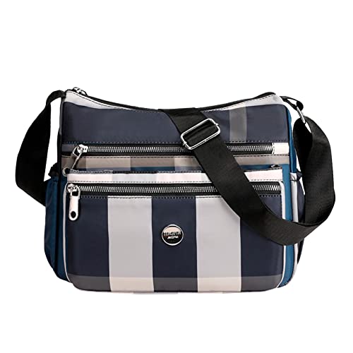 Modische Gürteltasche, wasserdicht, Nylon, für Herren, Kuriertasche, klein, Leder, blau, Einheitsgröße, Reiserucksäcke Modische Gürteltasche, wasserdicht, Nylon, für Herren, Kuriertasche, klein, Leder, blau, Einheitsgröße, Reiserucksäcke von Generisch