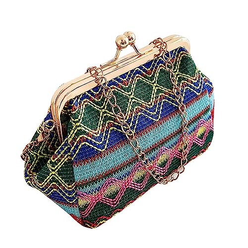 Modische Hasp Damen-Handtaschen für Sommer, Strand, Rattan, kleine Geldbörse, Schulterholstertasche, B, Einheitsgröße von Generisch