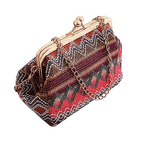 Modische Hasp Damen-Handtaschen für Sommer, Strand, Rattan, kleine Geldbörse, Umhängetaschen für Frauen, a, Einheitsgröße von Generisch