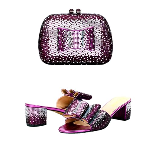 Modische Hausschuhe und Tasche für Damen, mit Strasssteinen, für Hochzeit, Party, mit Diamant-Dekoration, 3, 42.5 EU Modische Hausschuhe und Tasche für Damen, mit Strasssteinen, für Hochzeit, Party, mit Diamant-Dekoration, 3, 42.5 EU von Generisch