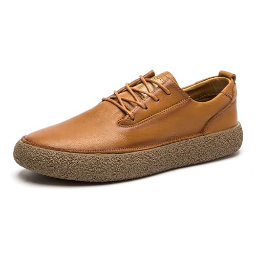 Modische Herren-Sneaker, Leder, lässig, elegante Schuhe, atmungsaktive Oxford-Schuhe für Herren, hellbraun, 41 1/3 EU Modische Herren-Sneaker, Leder, lässig, elegante Schuhe, atmungsaktive Oxford-Schuhe für Herren, hellbraun, 41 1/3 EU von Generisch