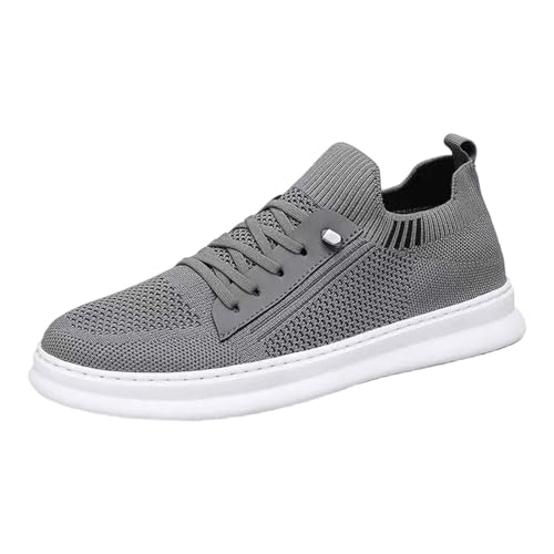 Modische Herren-Sportschuhe für Frühjahr und , flache Unterseite, leichtes, atmungsaktives Mesh, zum Reinschlüpfen, bequem, einfarbig, einfach. Eigenschaften: Schuhe Für Herren Boots (Grey, 43) von Generisch