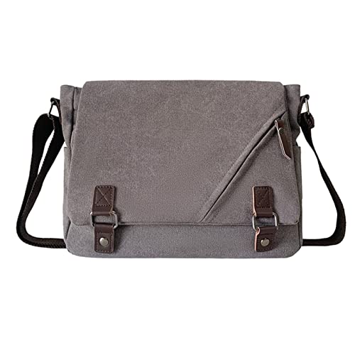 Modische Herren-Umhängetasche, Leinen, einfarbig, Werkzeugpaket, Umhängetasche, Kuriertasche, eine Umhängetasche, grau, Einheitsgröße von Generisch