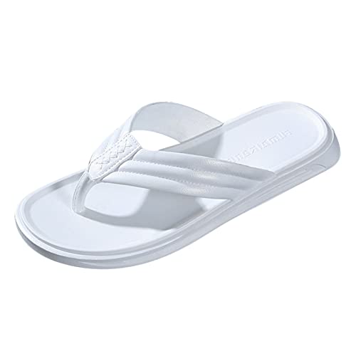 Modische Herrenschuhe Strand Flip Flops Bequeme Herren Freizeit Sandalen Sommer Flip Flops für Männer Ideal für Strand Urlaub Freizeitaktivitäten (White, 42) von Generisch