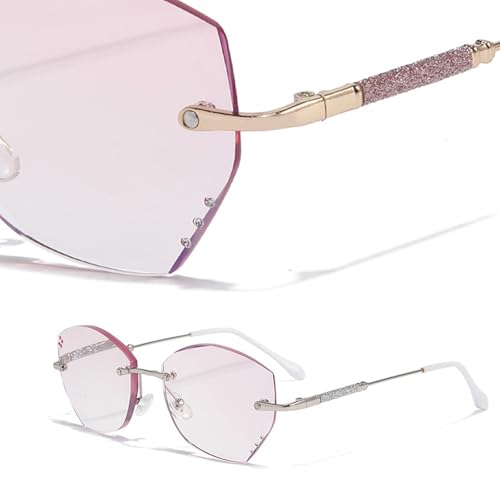 Modische Lesebrille Mit BlaulichtfilterBrille Blaulichtfilter Brille Damen Computerleser Lesehilfe Blendfreie UV Brille Leserbrillen(Silber,1) von Generisch