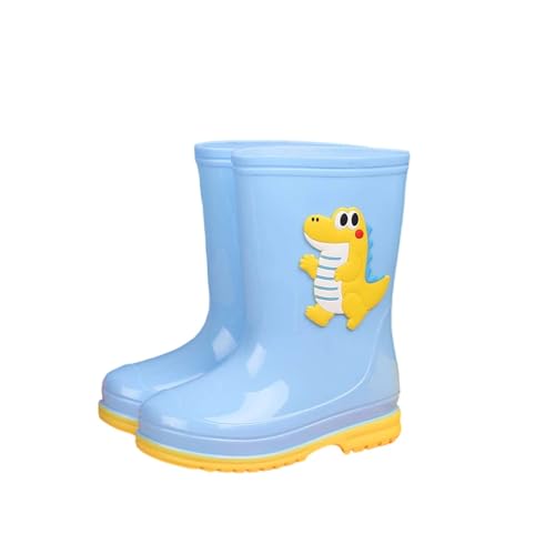 Modische Mädchen Gummistiefel mit mittlerer Schafthöhe Schlupfdesign für regnerische Tage Kinder Regenstiefel (Blue, 34 Big Kids) von Generisch