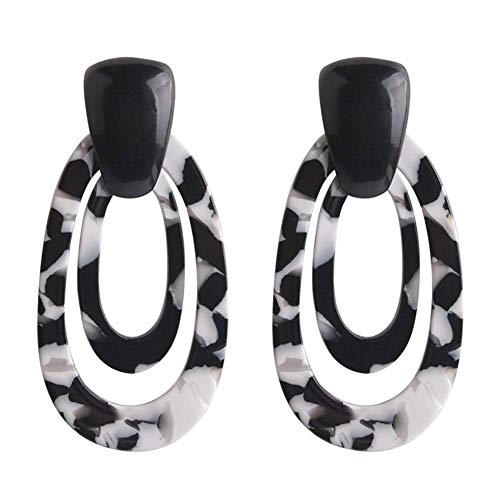 Modische Ohrringe, doppelte Ellipse, hohle Form, Anhänger, Ohrhänger, Schmuck, exquisite Ohrstecker für Damen von Generisch