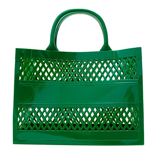 Modische PVC-Tragetasche mit großem Fassungsvermögen, Gummi-Silikon, Strandtasche, Clutch, Geldbörsen-Organizer, grün, Einheitsgröße von Generisch