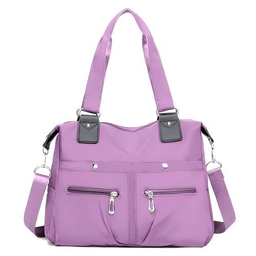 Modische Reise-Handtasche, leicht, Nylon, Stofftasche, Umhängetasche, vielseitige Tasche, Umhängetasche, Schultertaschen für Damen, violett, Einheitsgröße von Generisch