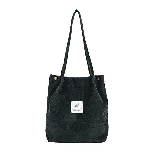 Modische Reisetasche, farbige Schultertasche, Damen, Handtasche, Cordtasche, Laptoptasche, Schwarz , Einheitsgröße von Generisch