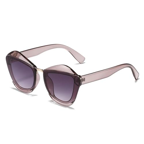 Modische Retro-Sonnenbrille mit Katzenaugenmotiv für Damen und Herren, trendig, Luxus-Sonnenbrille für Reisen, Autofahren, UV400, Grauer Farbverlauf, Grau, Einheitsgröße von Generisch
