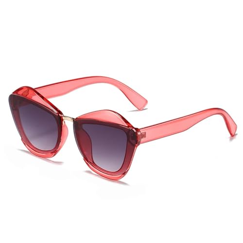 Modische Retro-Sonnenbrille mit Katzenaugenmotiv für Damen und Herren, trendig, Luxus-Sonnenbrille für Reisen, Autofahren, UV400, Rosa, Farbverlauf, Grau, Einheitsgröße von Generisch