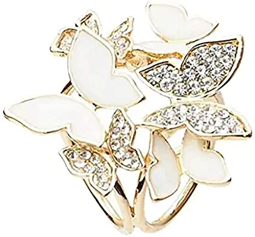 Modische Schal-Ring-Schnalle für Damen, modern, einfach, dreifach schiebbar, Schmuck, Seide, Schalverschluss, Klammern, Kleidung, Clips, weiß, professionell von Generisch