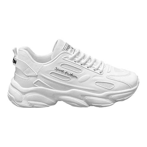 Modische Sneaker Herren Damen Sportschuhe Turnschuhe Casual Walking Schuhe Für Männer Einfarbig Freizeitschuhe Bequeme Joggingschuhe Atmungsaktive Mesh-Schuhe Pu Leder Laufschuhe von Generisch