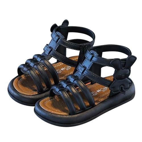 Modische Sportschuhe für Kinder mit weicher Sohle, offene Zehenpartie, römische Sandalen mit hohem Schaft (1–9 Jahre alt) (Black, 24 Little Child) von Generisch