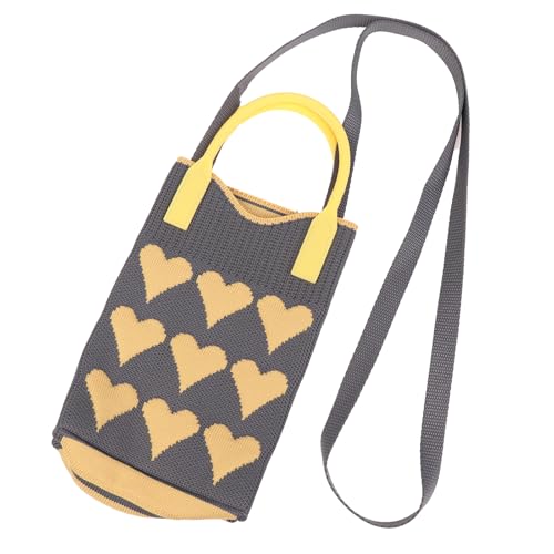 Modische Strick-Handtasche, Mini-Handytasche, koreanische Version, süße Liebe, Farbkontrast, Schultertasche, tragbare Geldbörsen und Handtasche, einfarbig, A6 von Generisch