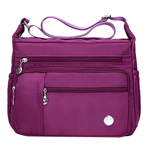 Modische Umhängetasche aus Nylon, für Damen, Umhängetasche, Schultertasche für Damen, violett, Small von Generisch