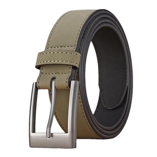 Modischer PU-Leder-Herren-Gürtelschnalle, luxuriöser Designer-Jeans-Gürtel, En8, 115 cm von Generisch