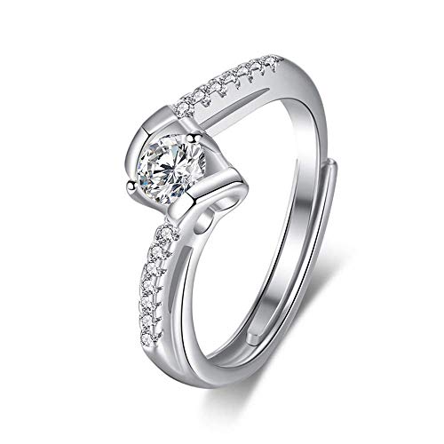 Modischer handverzierter Ring, Paar, simuliert Zirkon, offener Ehering zu Ring, Mädchen, Diamantring, Haltbarkeit von Generisch