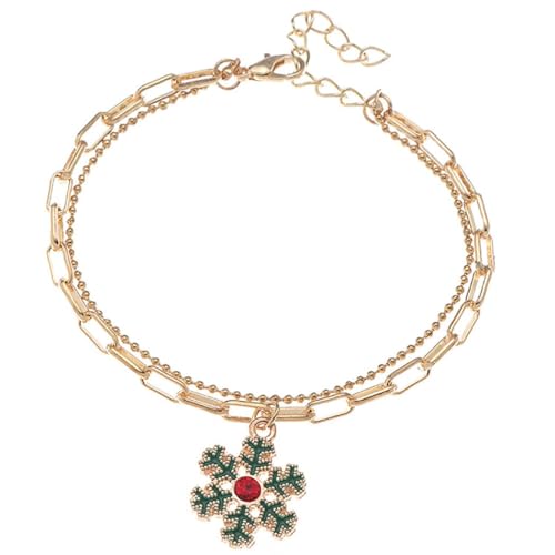 Modisches Accessoire für Mädchen: Charmed Bead Armband - Layered Double Bracelet Kette für Weihnachten, Metalllegierung, Kein Edelstein von Generisch