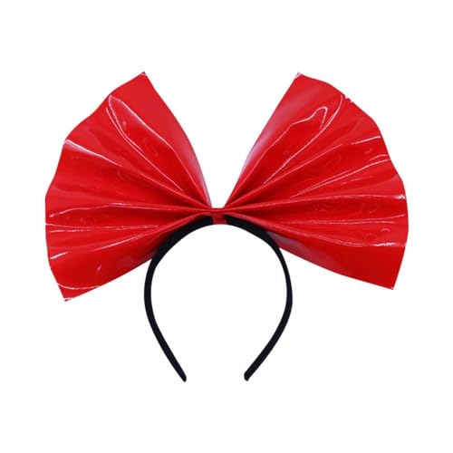Modisches und bequemes Haarband mit großer Schleife, Pailletten-Stirnband, Haarbänder für Mädchen, Rot, Einheitsgröße von Generisch