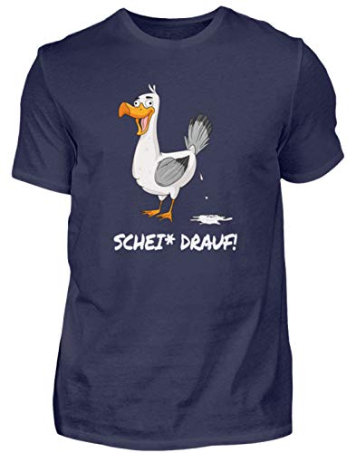 Möwe Scheiß Drauf Möwenscheiße Ostsee Nordsee lustiges T-Shirt ist egal - Herren Shirt -3XL-Dunkel-Blau von Generisch