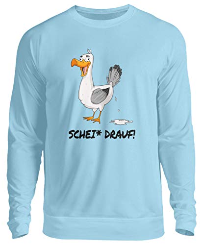 Möwe Scheiß Drauf Shirt Mir egal - Drauf geschissen Sweatshirt ist Mir egal - Unisex Pullover -XL-Himmelblau von Generisch