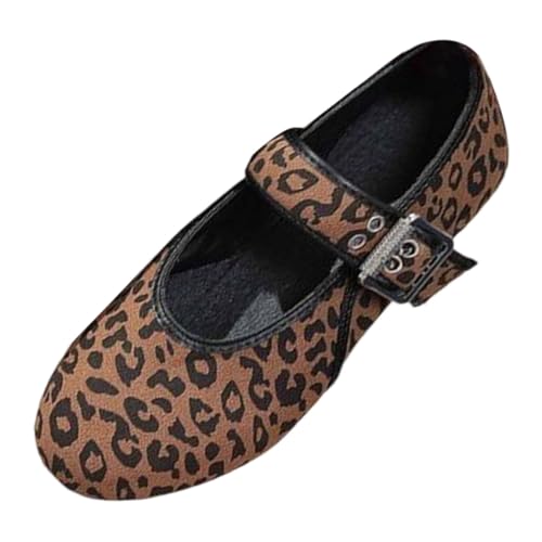 Mokassins Damen Flach Modische Balerinaschuhe Walking Fitness Schnallensandalen Bequeme Sportschuhe Slip on Loafers Outdoor Freizeit Loafers Festliche Dirndl Sommerschuhe von Generisch