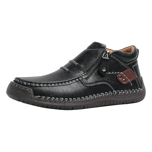 Mokassins Herren Handgefertigt Lederschuhe Flach Loafer Weich Bootsschuhe Fahrenschuhe Höheschuhe mit Reißverschluss Bequeme Dämpfung Freizeitschuhe Breite Füße Outdoorschuhe Mokassins Herren Handgefertigt Lederschuhe Flach Loafer Weich Bootsschuhe Fahrenschuhe Höheschuhe mit Reißverschluss Bequeme Dämpfung Freizeitschuhe Breite Füße Outdoorschuhe von Generisch