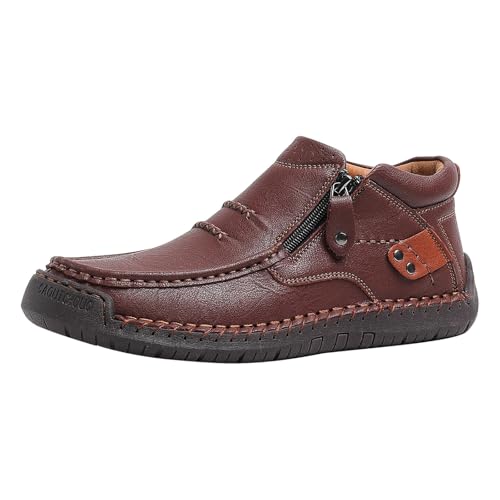 Mokassins Herren Handgefertigt Lederschuhe Flach Loafer Weich Bootsschuhe Fahrenschuhe Höheschuhe mit Reißverschluss Bequeme Dämpfung Freizeitschuhe Breite Füße Outdoorschuhe Mokassins Herren Handgefertigt Lederschuhe Flach Loafer Weich Bootsschuhe Fahrenschuhe Höheschuhe mit Reißverschluss Bequeme Dämpfung Freizeitschuhe Breite Füße Outdoorschuhe von Generisch
