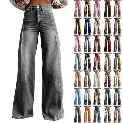 Monatsabrechnung Anzeigen Tagesangebote Heute Jeans Damen High Waist Weites Bein Hose Große Größen Stretch Baggy Mom Jeans Wide Leg Frauen Sommer Bequem Sommerhose Freizeithose Meine Monatsabrechnung von Generisch