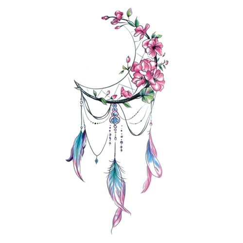 Mond Feder Blume Temporäre Tattoo Aufkleber, Kleine Frische Färbung Zurück Knöchel Mädchen Herz Ästhetische Fee Aufkleber, Gefälschte Tattoos Mond Feder Blume Temporäre Tattoo Aufkleber, Kleine Frische Färbung Zurück Knöchel Mädchen Herz Ästhetische Fee Aufkleber, Gefälschte Tattoos von Generisch
