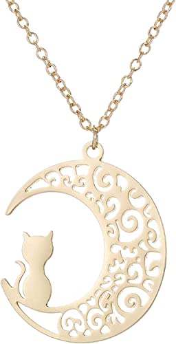 Mond-Halskette, hohler Mond, Schmuck, Geschenke für Liebhaber, Frauen, Teenager, Geburtstag, Weihnachten, Mode mit schönen von Generisch