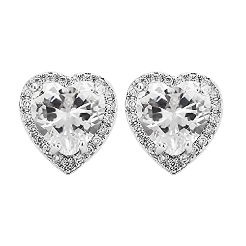 Mondstein Ohrringe 925 Silber Elegantes Temperament langes Gesicht dünne Quaste voller -Liebes-Ohrringe Mädchen-Luxus-Temperament-Ohrringe Zweiteilige Ohrringe (White, One Size) von Generisch