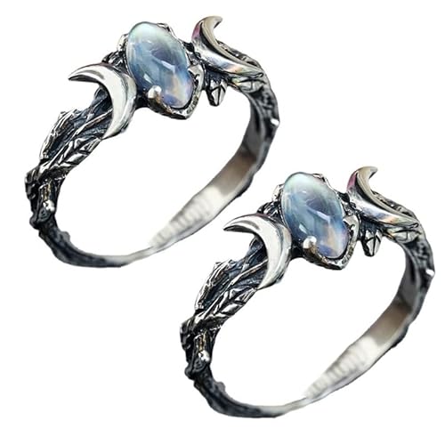 Mondstein Ringe Geometrischer Ring Edelstein Mond Knuckle Ring Schmuck Geschenk für Teenager von Generisch