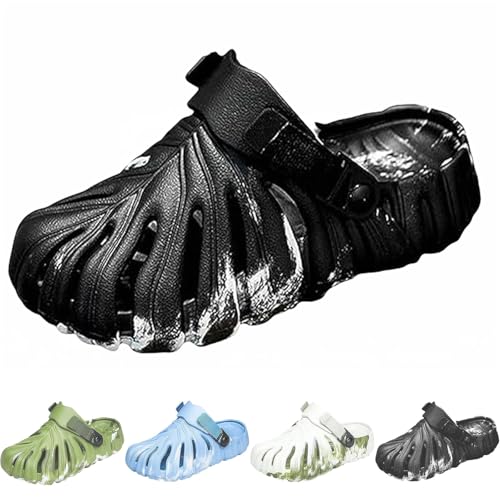Monstera Slippers for Women & Men - Lightweight Breathable EVA Slides, Anti-Slip House Shoes, Soft Thick Sole (Camouflage Black-a, Erwachsene, 39, Numerisch (von/bis), EU Schuhgrößensystem, 40, M) von Generisch