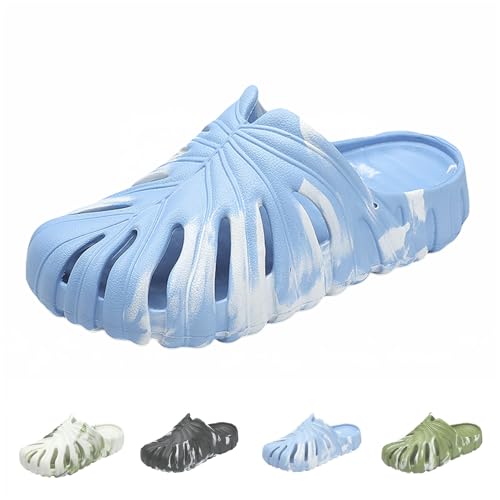 Monstera Slippers for Women & Men - Lightweight Breathable EVA Slides, Anti-Slip House Shoes, Soft Thick Sole (Camouflage Blue, Erwachsene, 42, Numerisch (von/bis), EU Schuhgrößensystem, 43, M) von Generisch